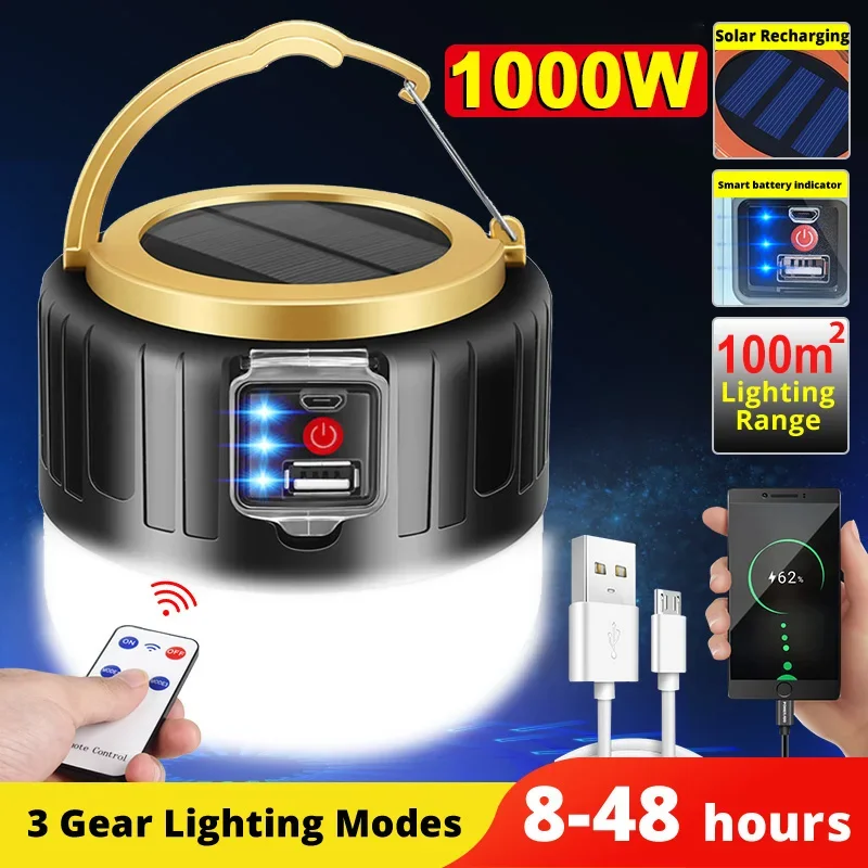 Renewable Energy Sources - LED-campinglamp op zonne-energie Power Bank-campinglantaarns met