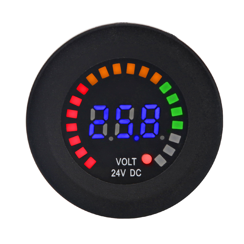Battery Monitor Coulometer - 24V 12V DC voltmeter kleuren LED
