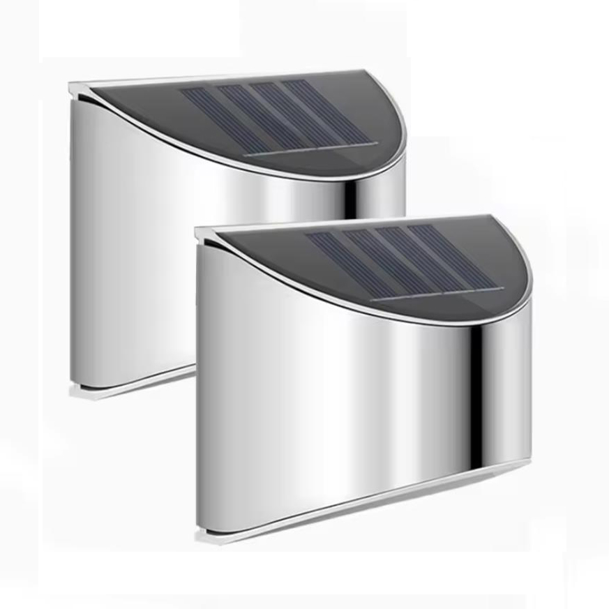 Waterproof Junction Box Solar - 2 stuks zonne-tuinlamp roestvrijstalen binnenplaats wandlamp